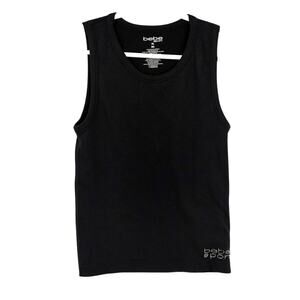 Bebe Sport Ribbed Bling Y2K Tank Womens Top Sz XL Athleisure Minimsalist  Fitted